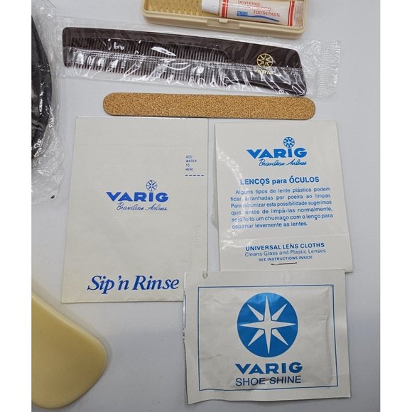 Vintage Varig Brazilian Airlines Business First Class Toiletry/Amenities Kit Bag - Picture 6 of 16